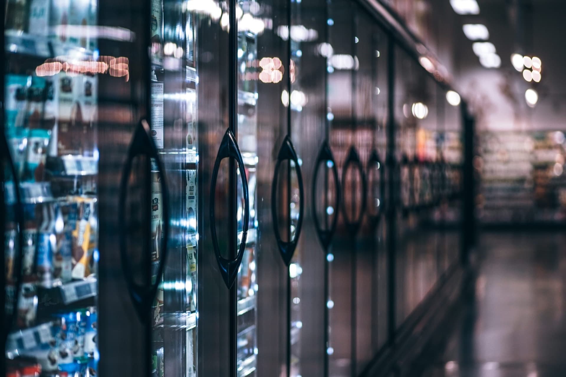 Cover of a supermarket refrigerated food area